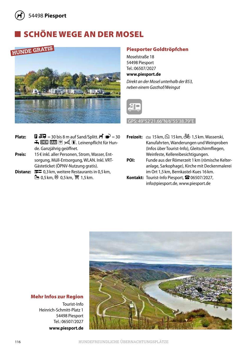 Beispielinhalt (Bild) Stellplatzführer Hunde Willkommen