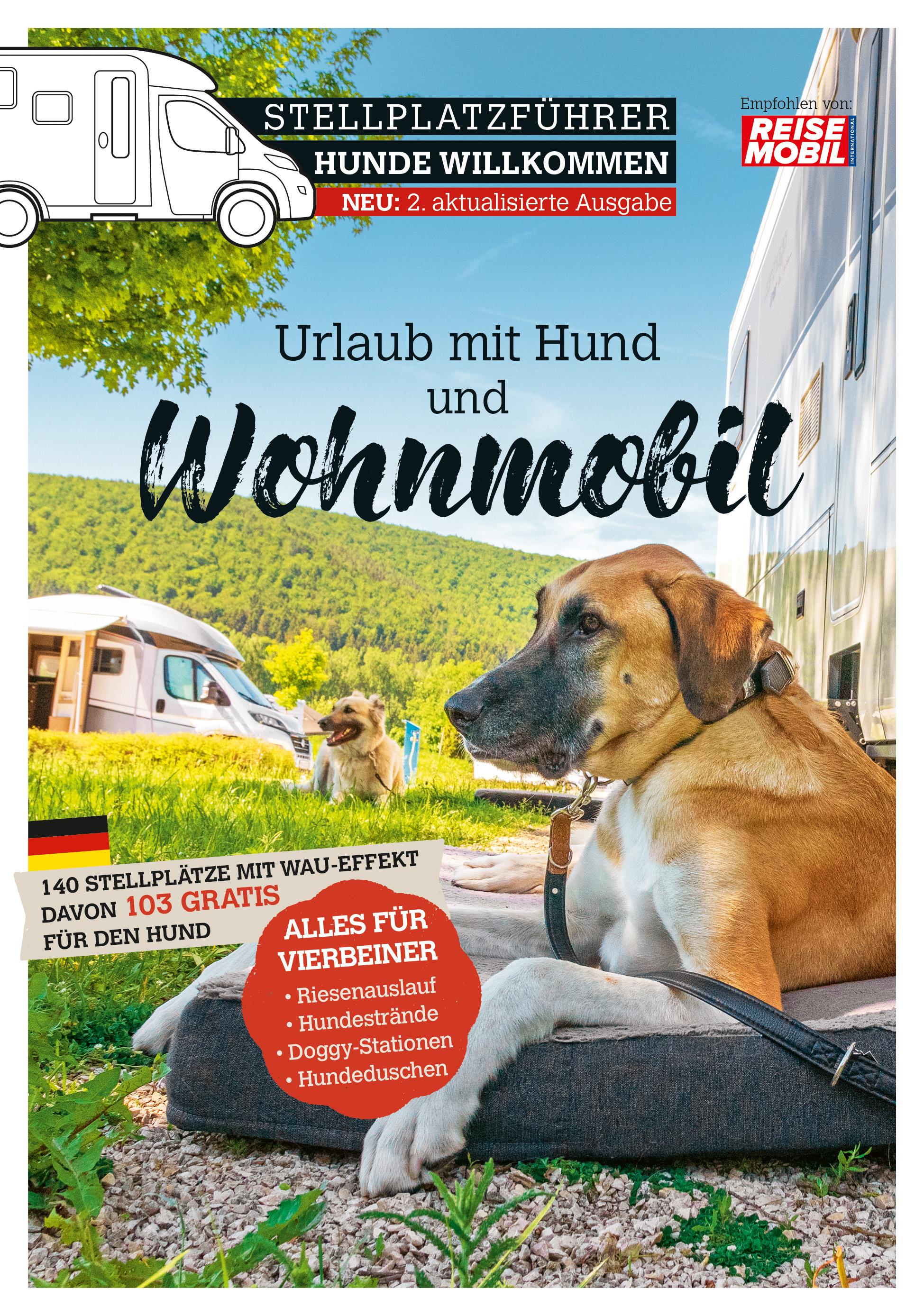 Vorderes Coverbild Stellplatzführer Hunde Willkommen