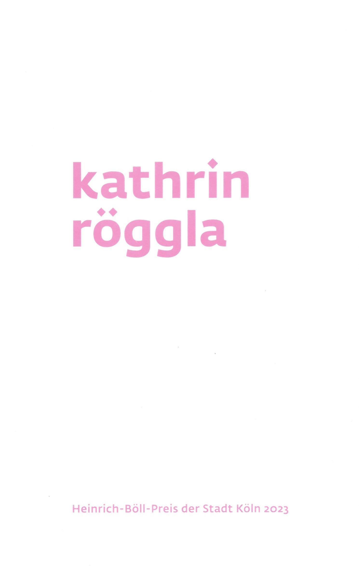 Vorderes Coverbild Kathrin Röggla
