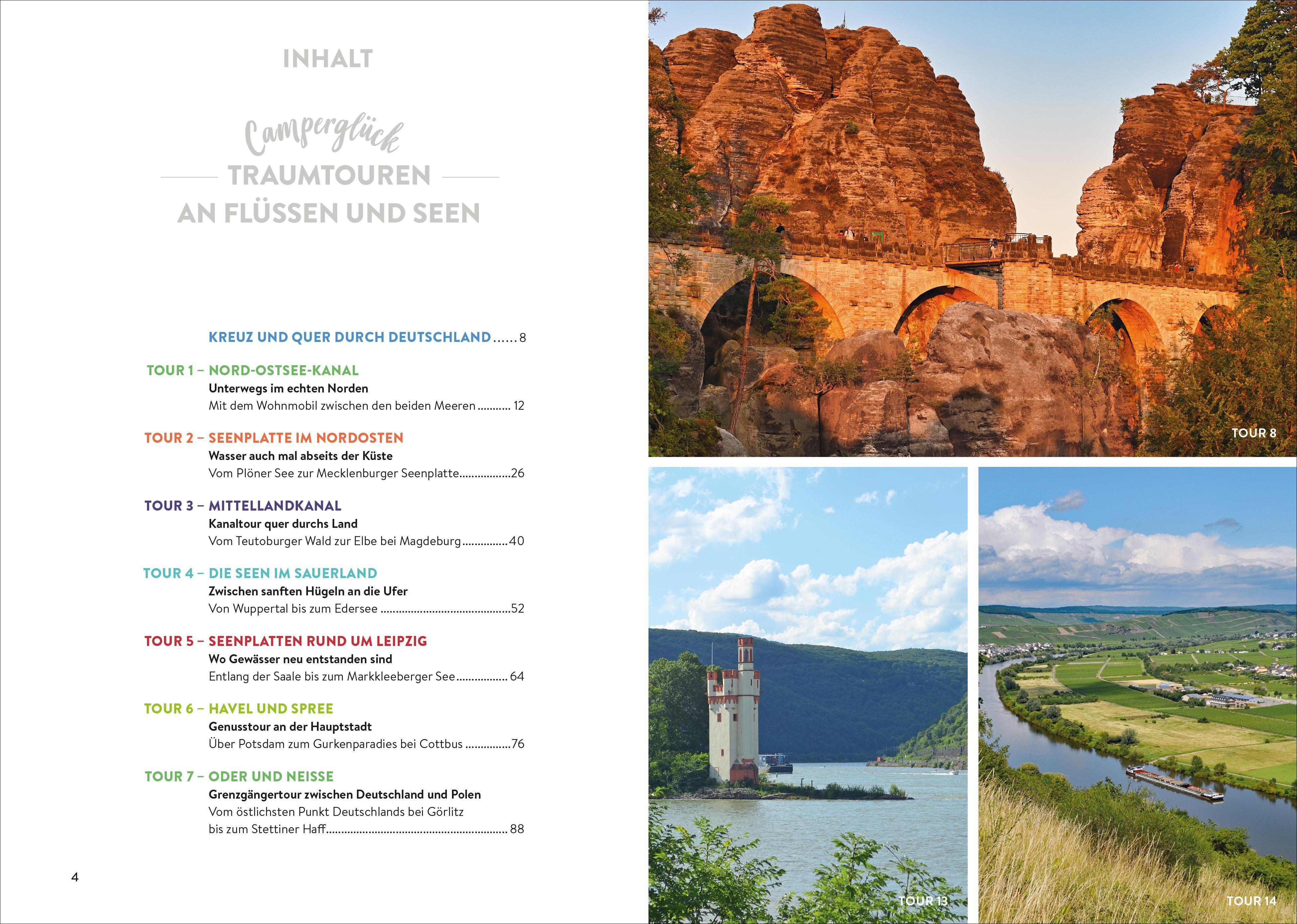 Beispielinhalt (Bild) Camperglück Traumrouten Flüsse und Seen