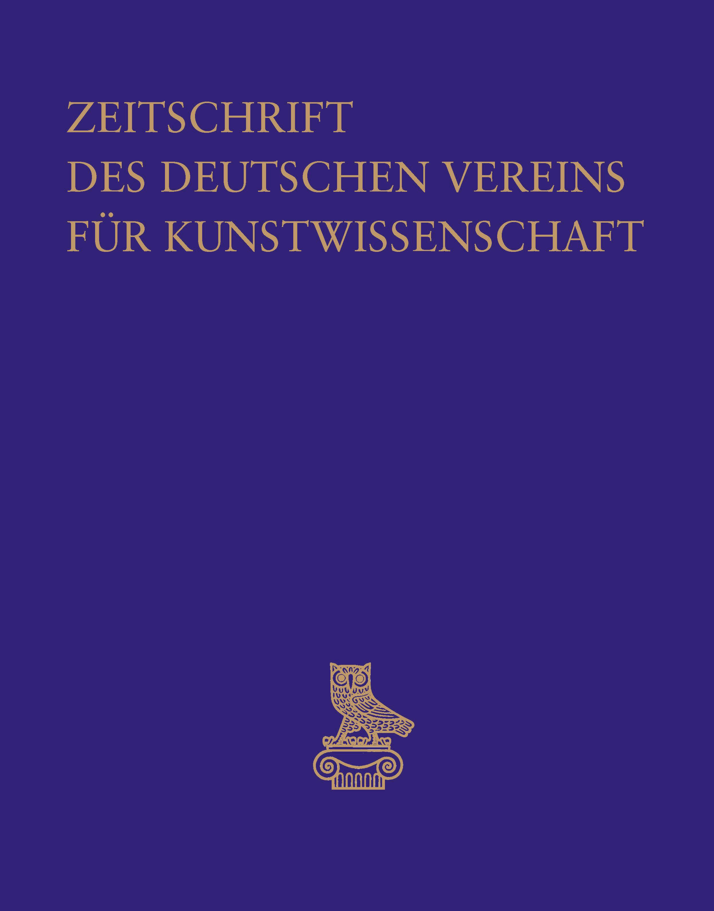 Vorderes Coverbild Zeitschrift des Deutschen Vereins für Kunstwissenschaft