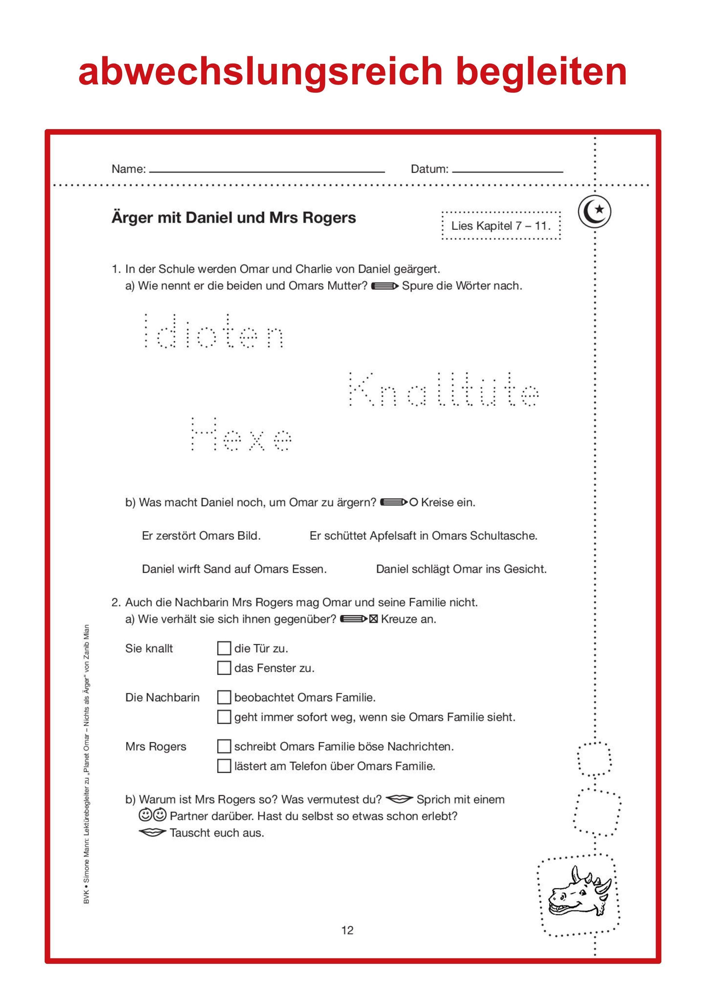 Beispielinhalt (Bild) Planet Omar - Nichts als Ärger. Lektürebegleiter - kompakt und differenziert