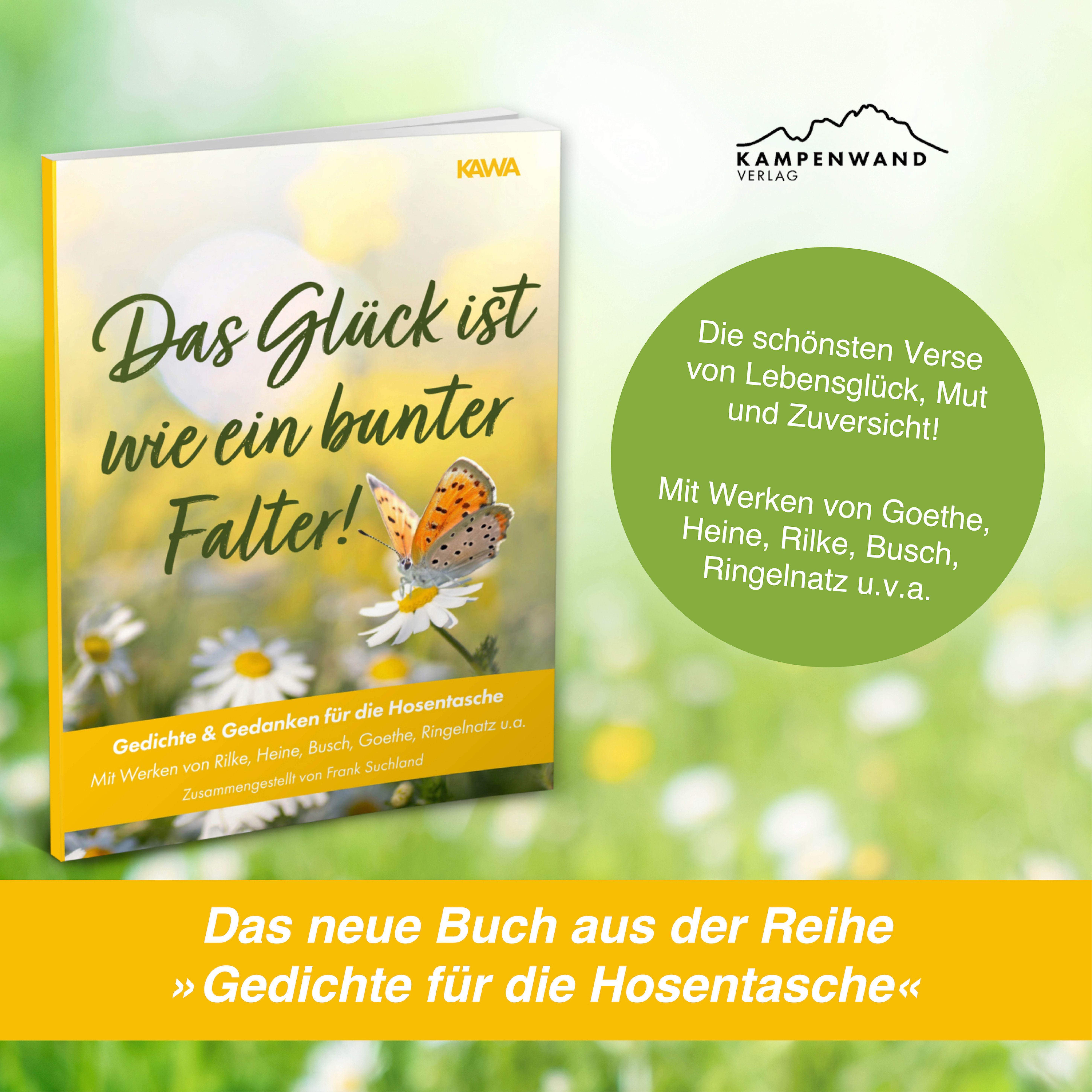 Beispielinhalt (Bild) Das Glück ist wie ein bunter Falter!