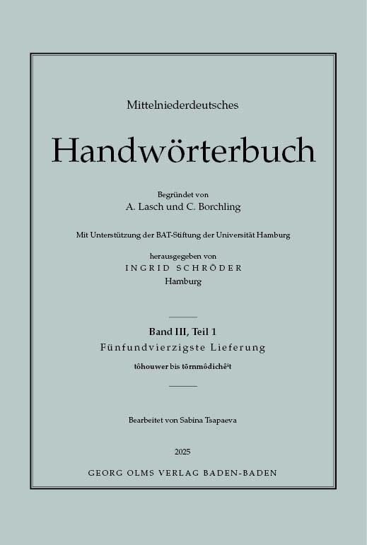 Vorderes Coverbild Mittelniederdeutsches Handwörterbuch