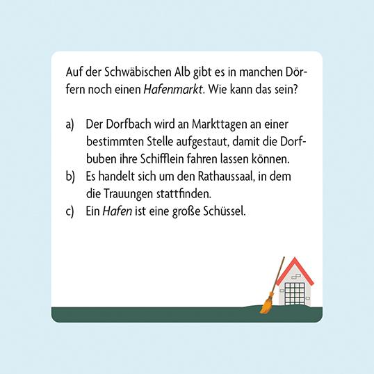 Beispielinhalt (Bild) Heiligs Blechle! Schwäbisches Dialekt-Quiz
