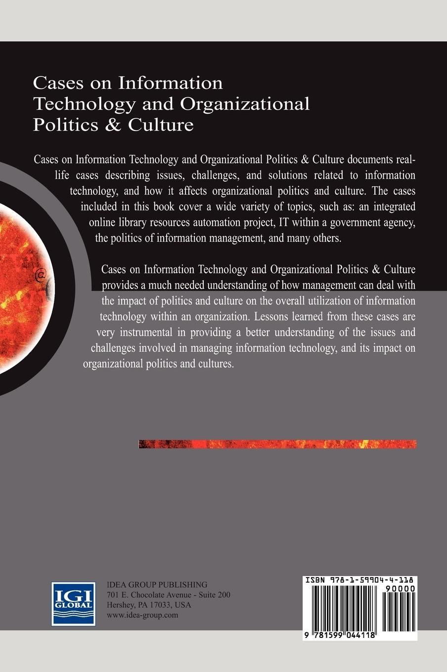 Rückseitencover Cases on Information Technology and Organizational Politics & Culture