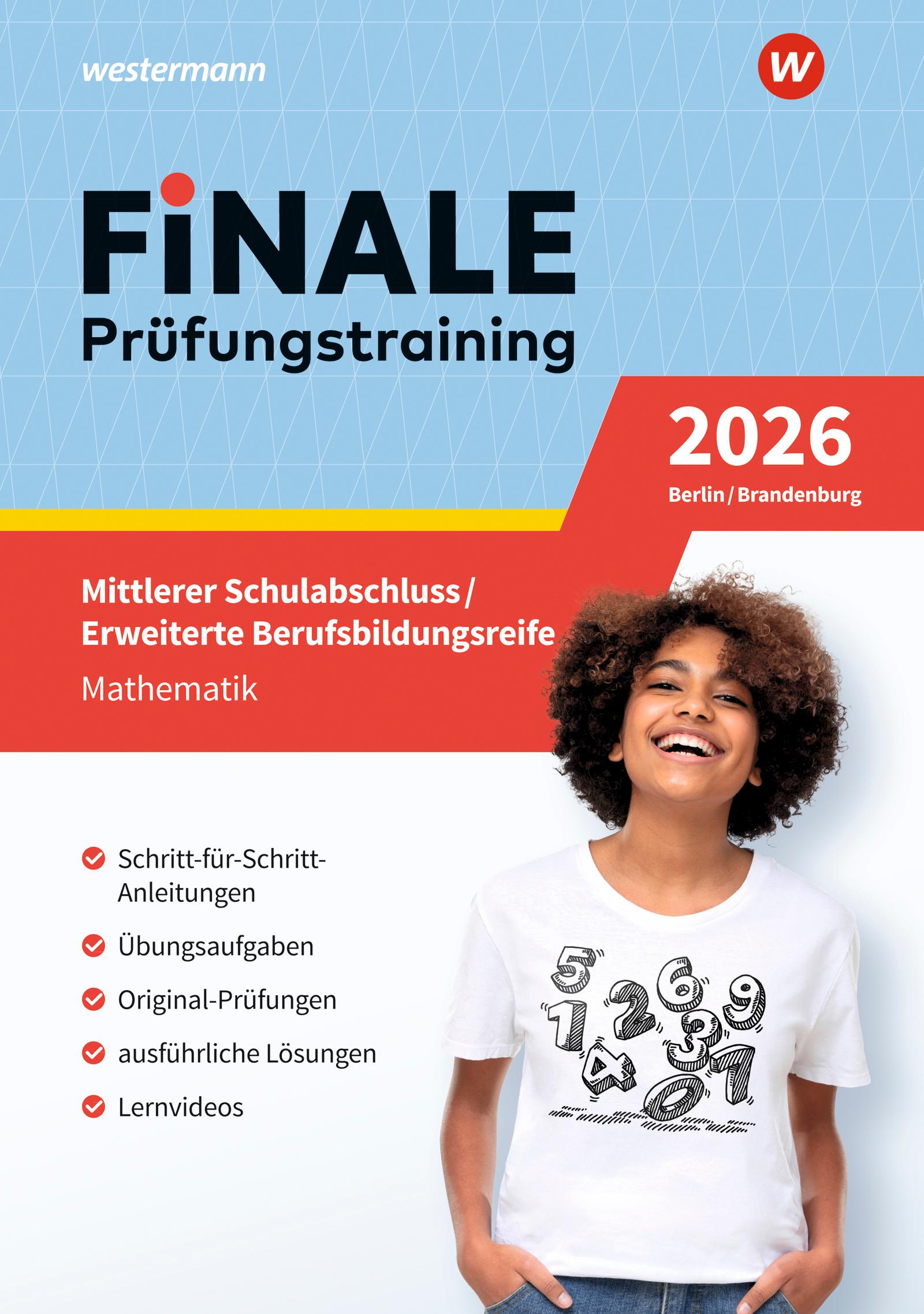 Vorderes Coverbild FiNALE - Prüfungstraining Mittlerer Schulabschluss, Fachoberschulreife, Erweiterte Berufsbildungsreife Berlin und Brandenburg. Mathematik 2026