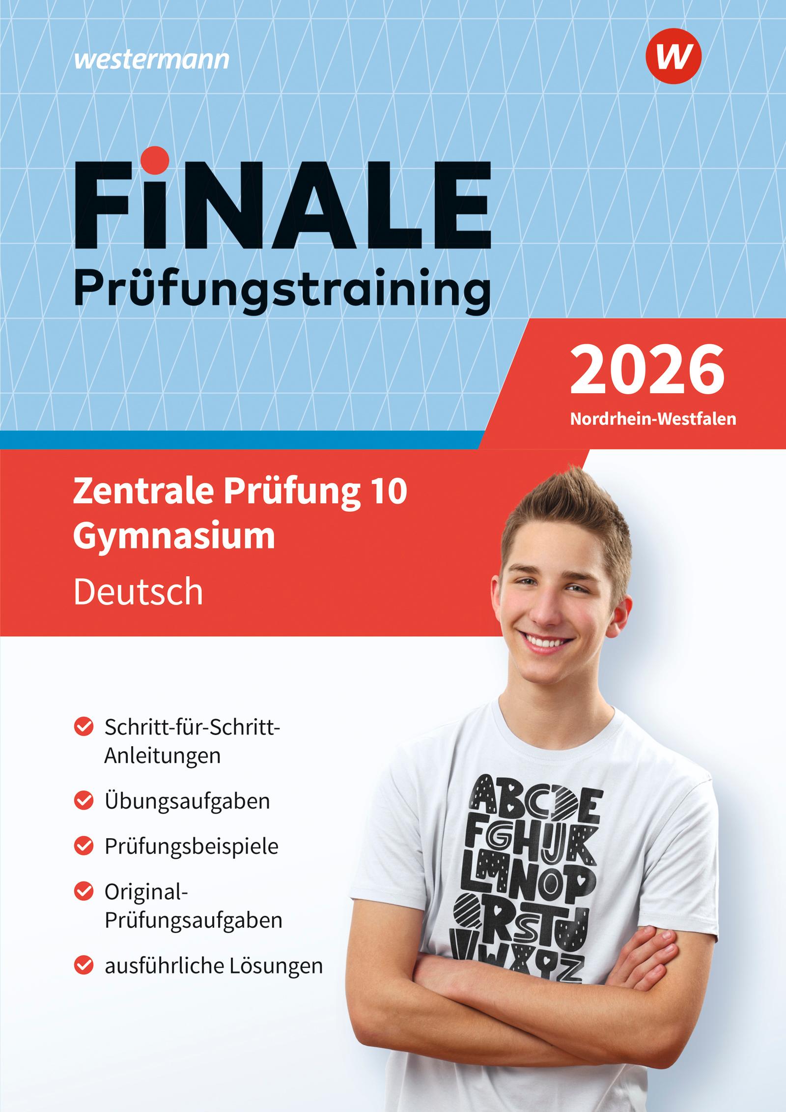 Vorderes Coverbild FiNALE Prüfungstraining Zentrale Prüfung 10. Gymnasium Nordrhein-Westfalen. Deutsch 2026