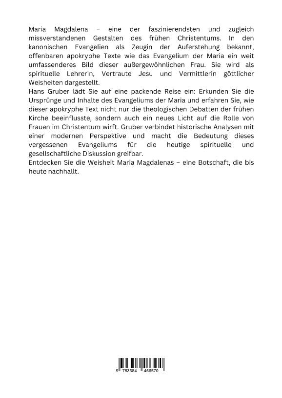 Rückseitencover Maria Magdalena:  Apostelin der Weisheit