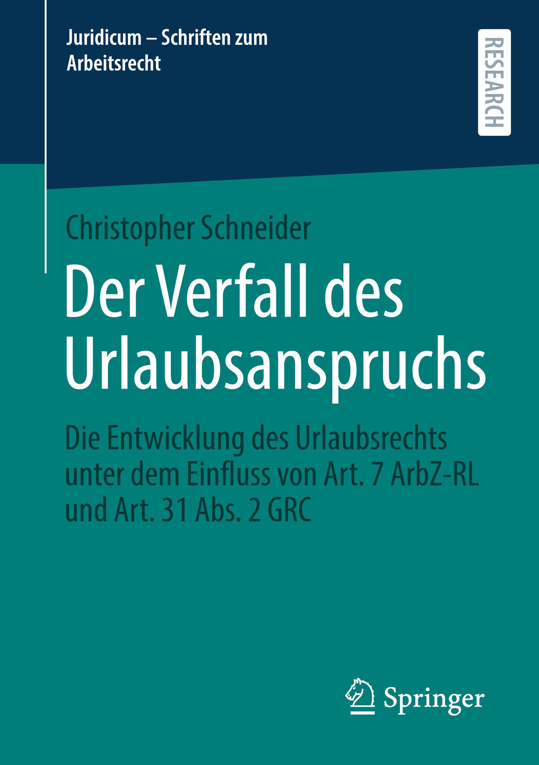 Vorderes Coverbild Der Verfall des Urlaubsanspruchs