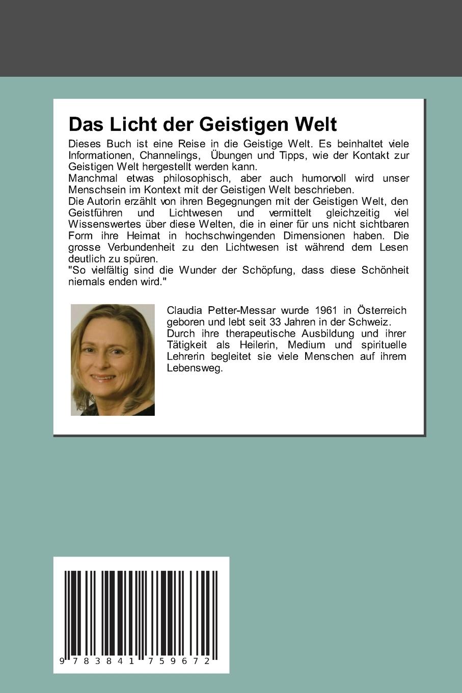 Rückseitencover Das Licht der Geistigen Welt