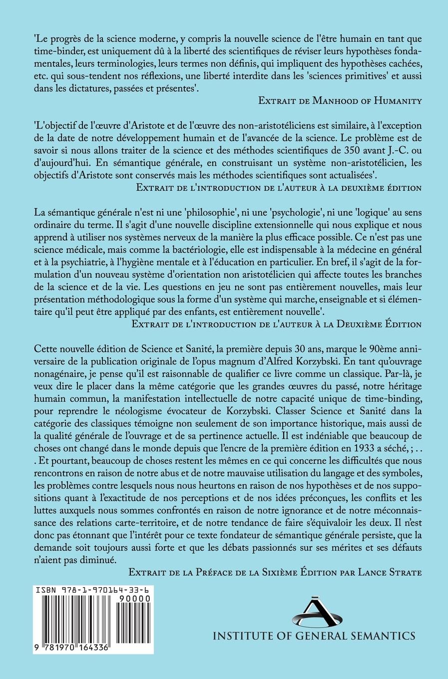 Rückseitencover Science et Sanité