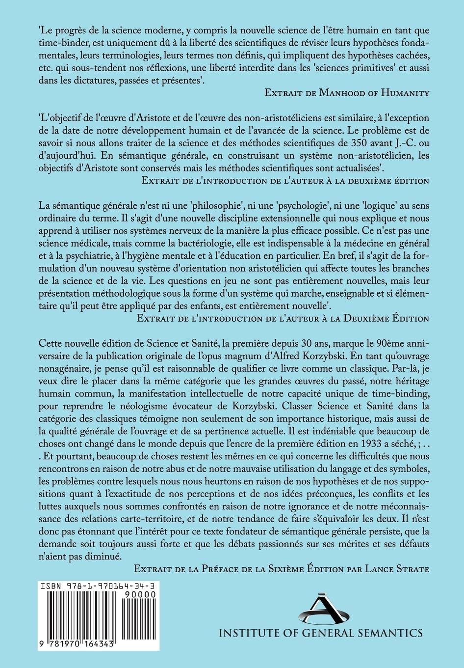 Rückseitencover Science et Sanité