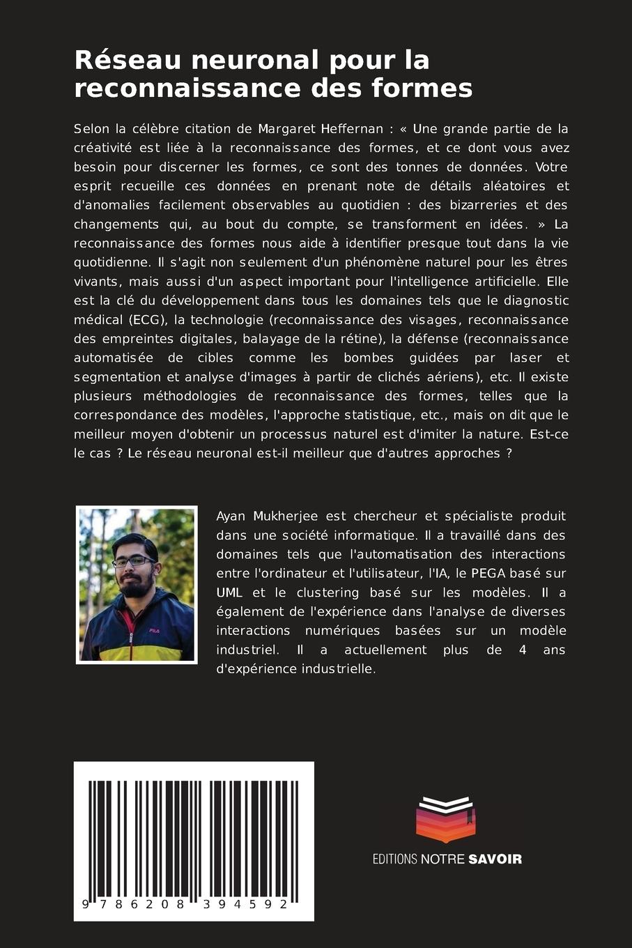 Rückseitencover Réseau neuronal pour la reconnaissance des formes
