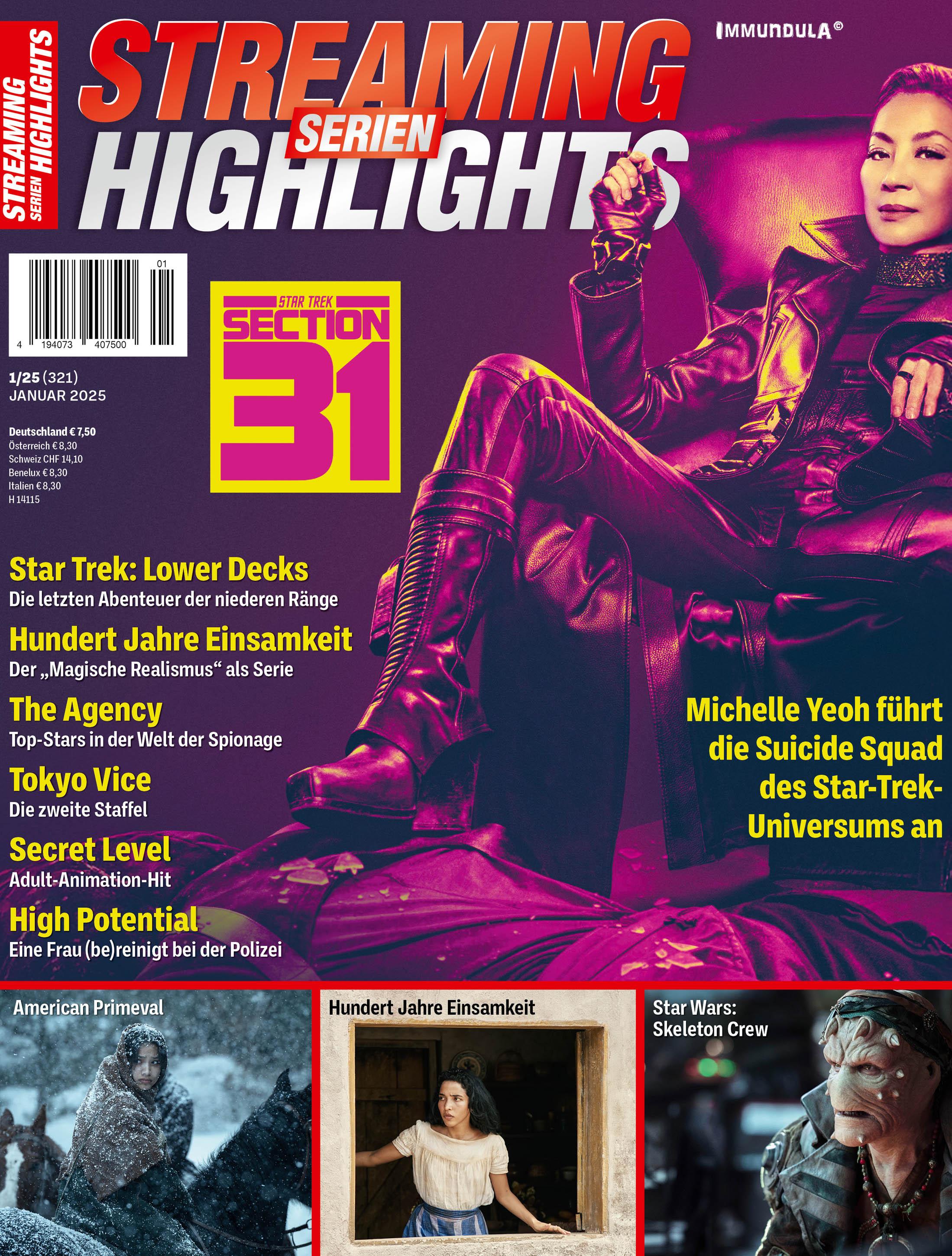 Vorderes Coverbild STREAMING SERIEN HIGHLIGHTS. Ausgabe Januar 2025 (#321)