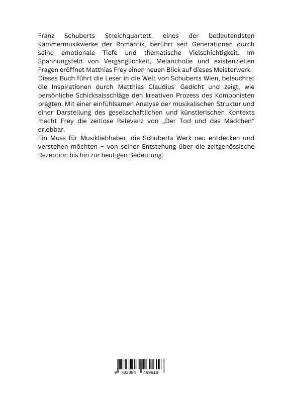 Rückseitencover Der Tod und das Mädchen -  Eine musikalische Reflexion
