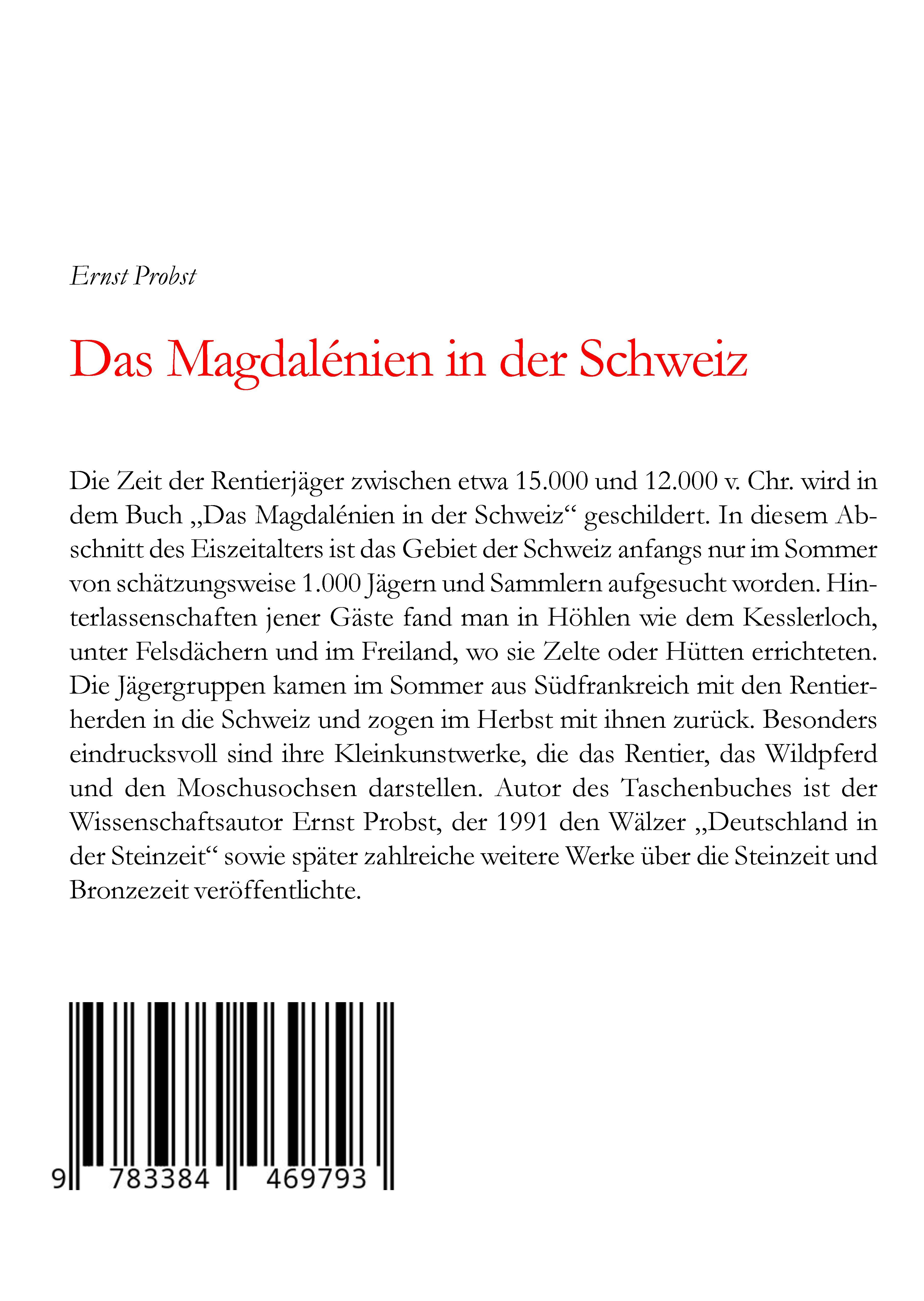 Rückseitencover Das Magdalénien in der Schweiz