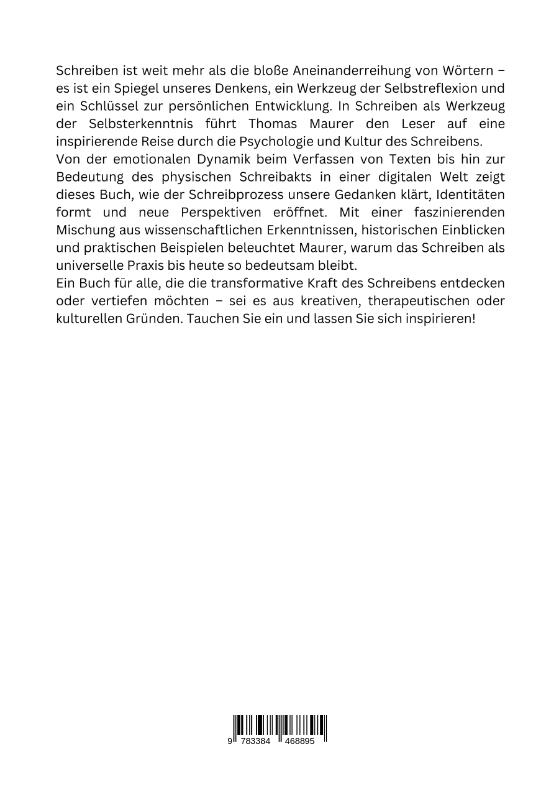 Rückseitencover Schreiben als Werkzeug der Selbsterkenntnis