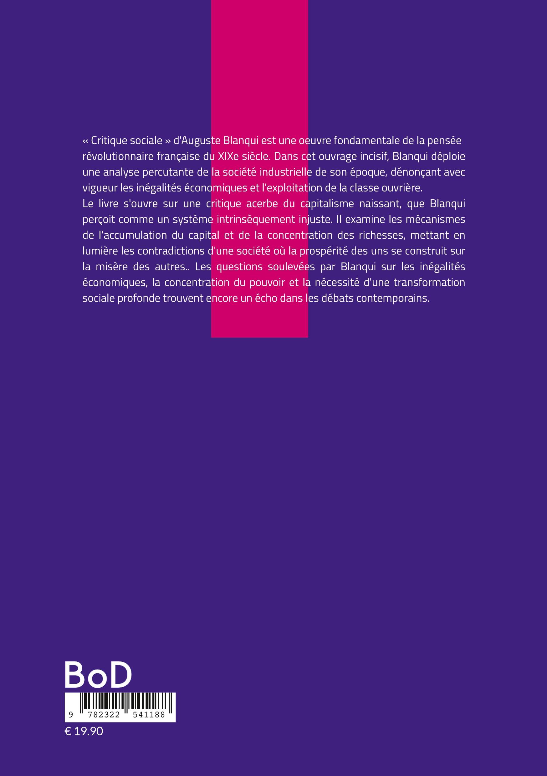 Rückseitencover Critique sociale