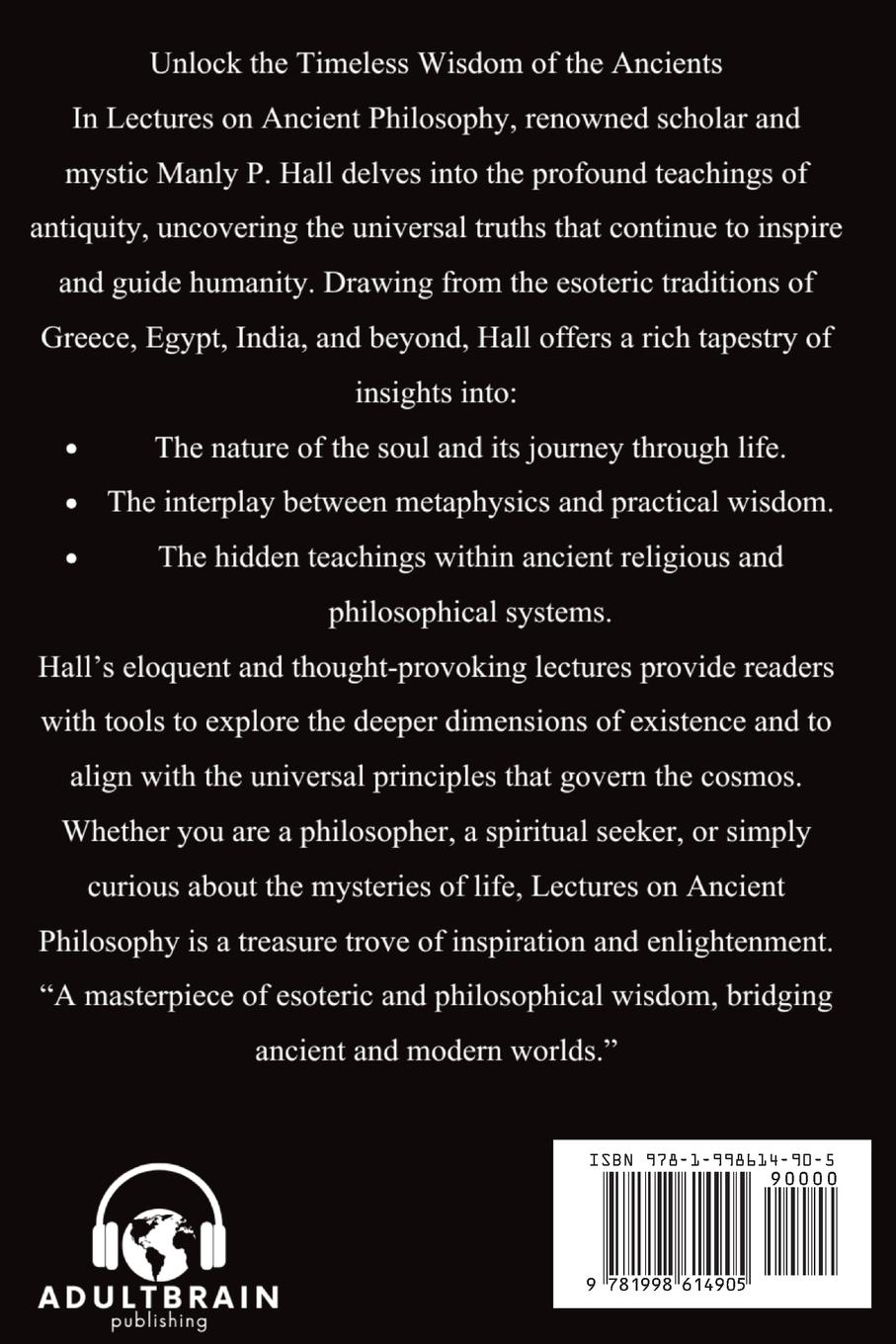 Rückseitencover Lectures on Ancient Philosophy