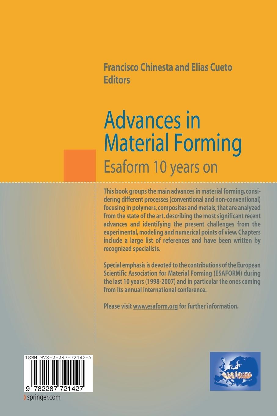 Rückseitencover Advances in Material Forming