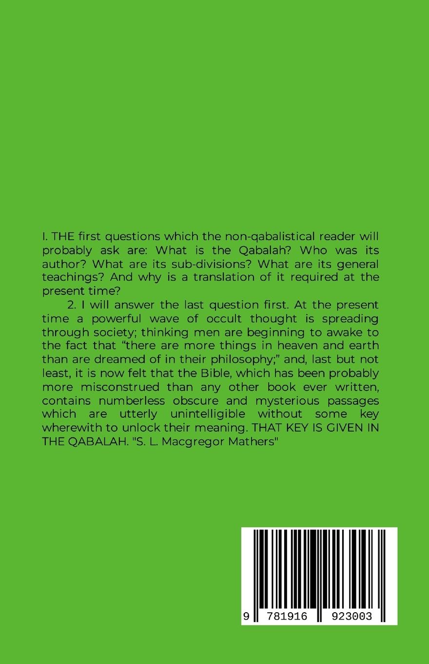 Rückseitencover The Kabbalah Unveiled