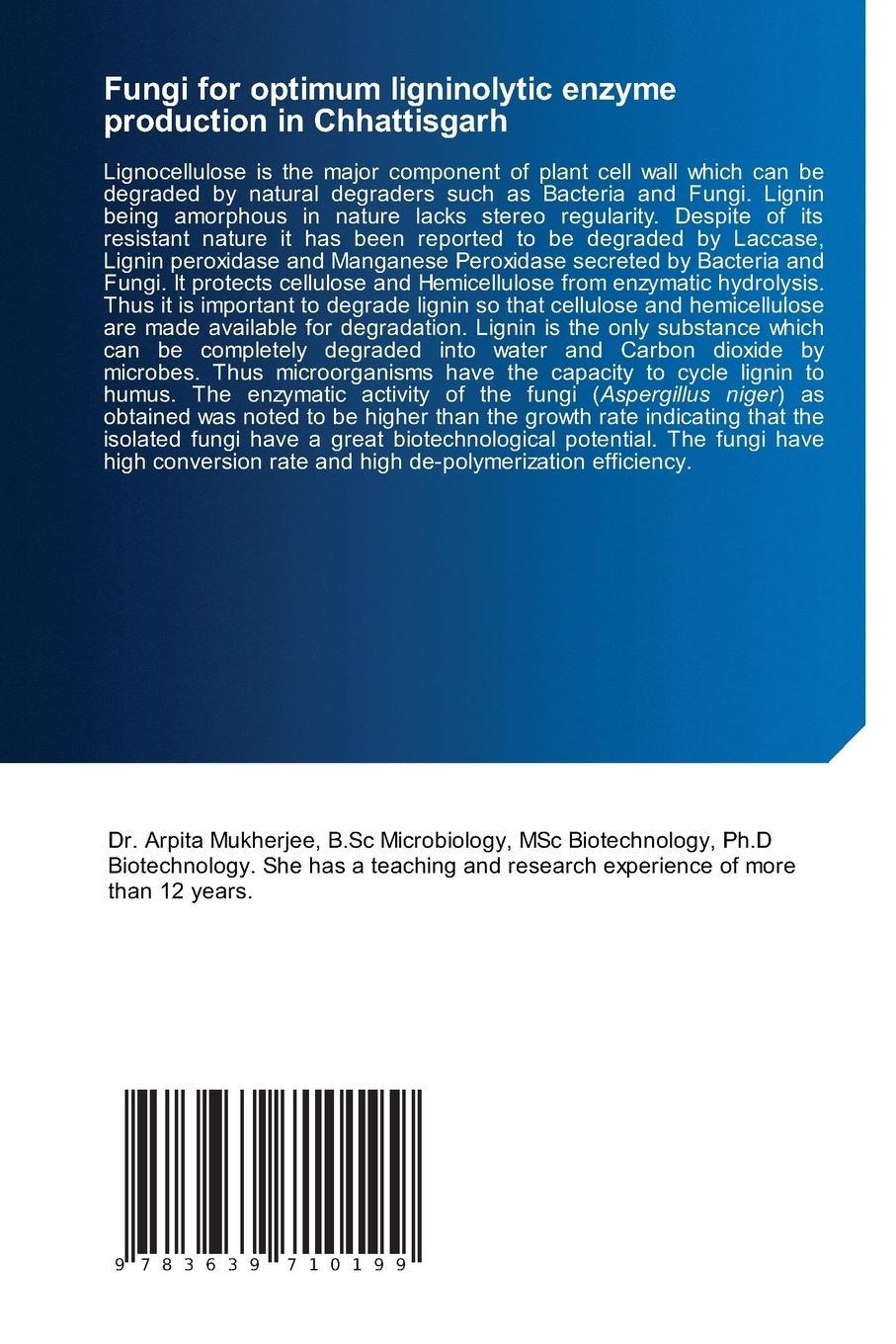 Rückseitencover Fungi for optimum ligninolytic enzyme production in Chhattisgarh