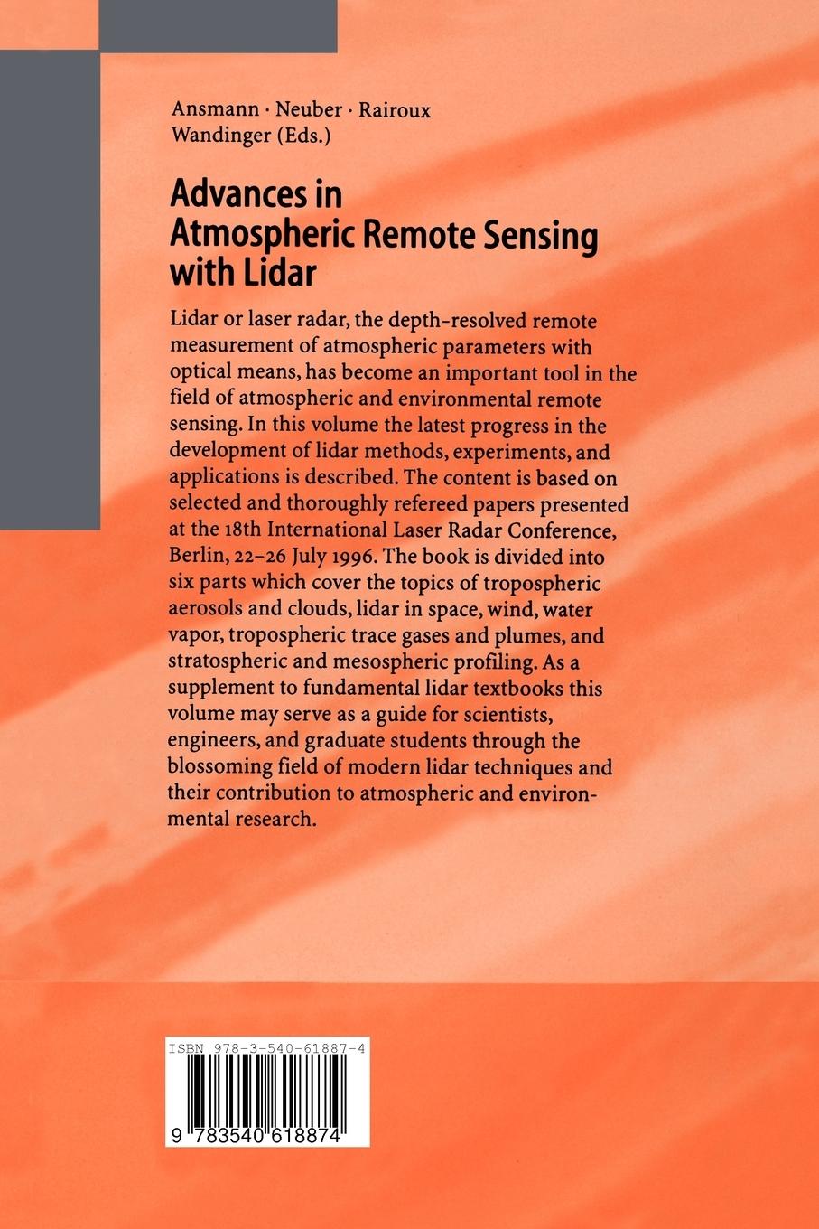 Rückseitencover Advances in Atmospheric Remote Sensing with Lidar