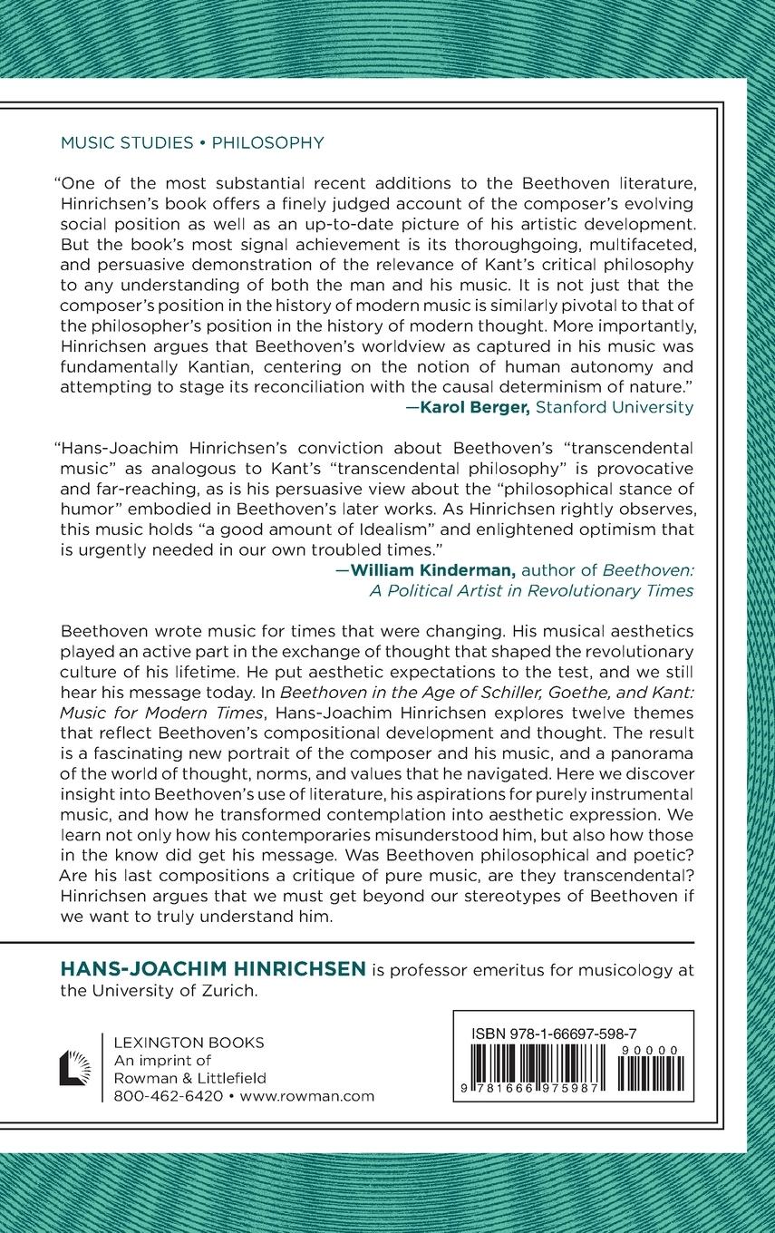 Rückseitencover Beethoven in the Age of Schiller, Goethe, and Kant