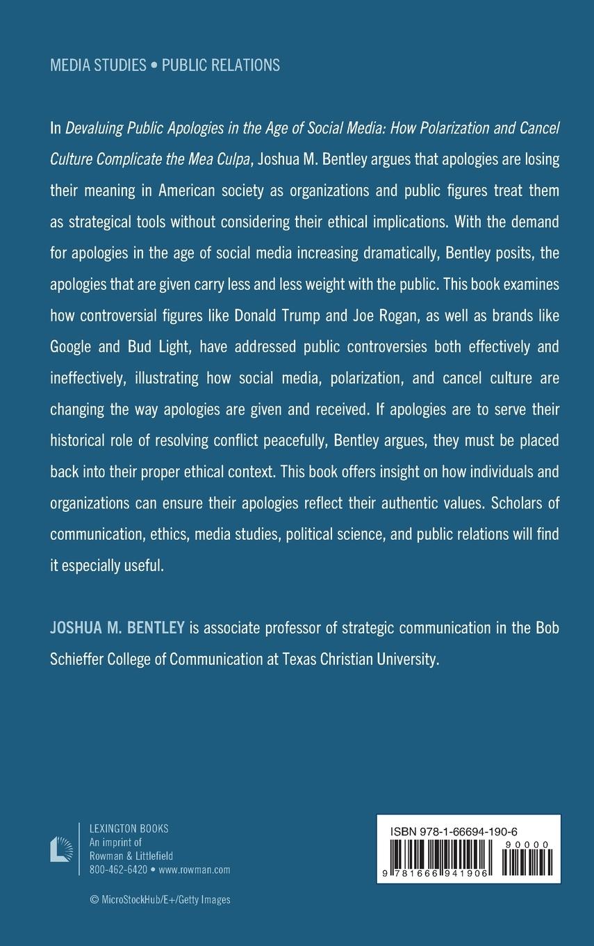 Rückseitencover Devaluing Public Apologies in the Age of Social Media