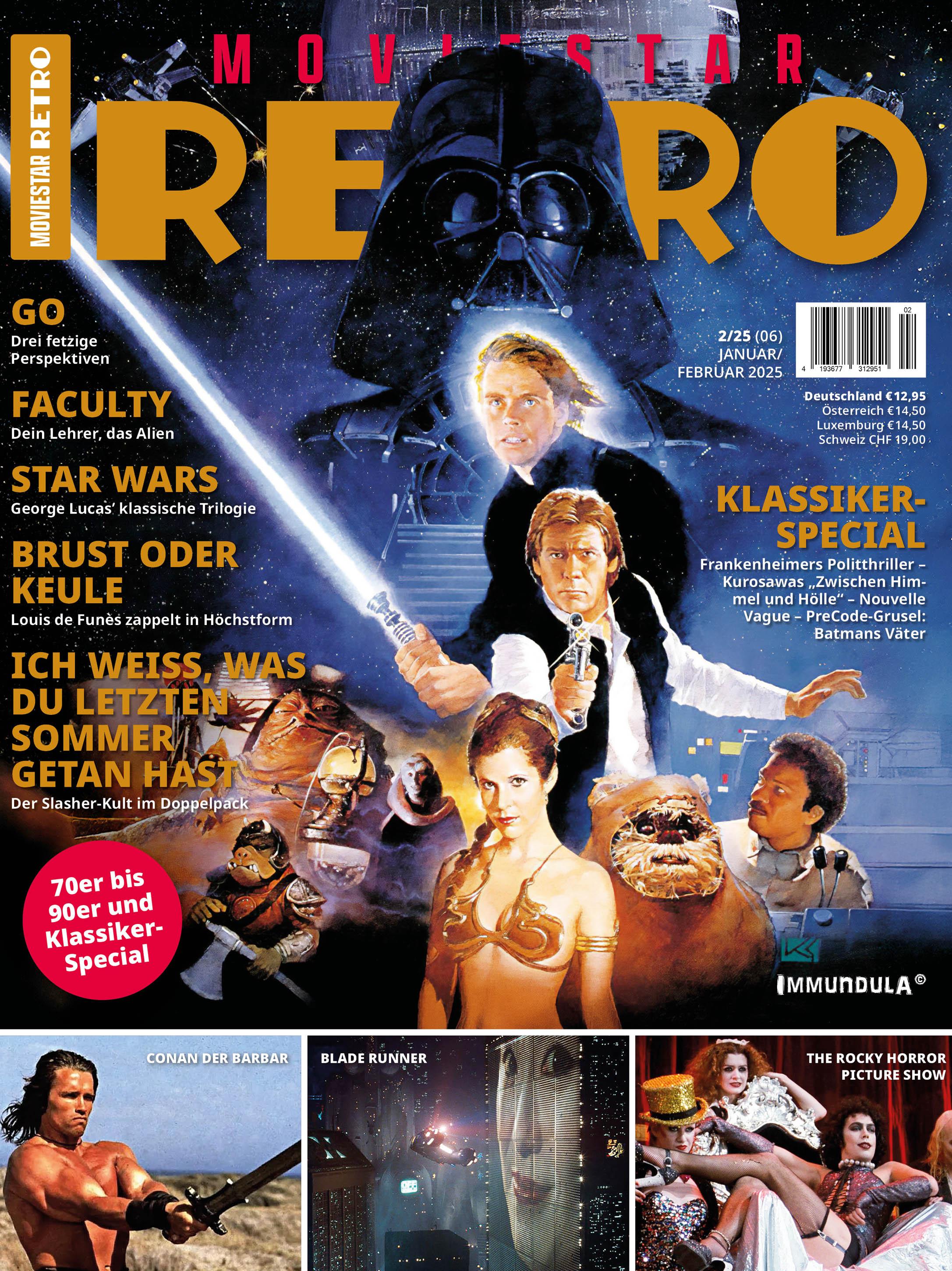 Vorderes Coverbild MOVIESTAR RETRO Ausgabe Januar/Februar 2025 (006)