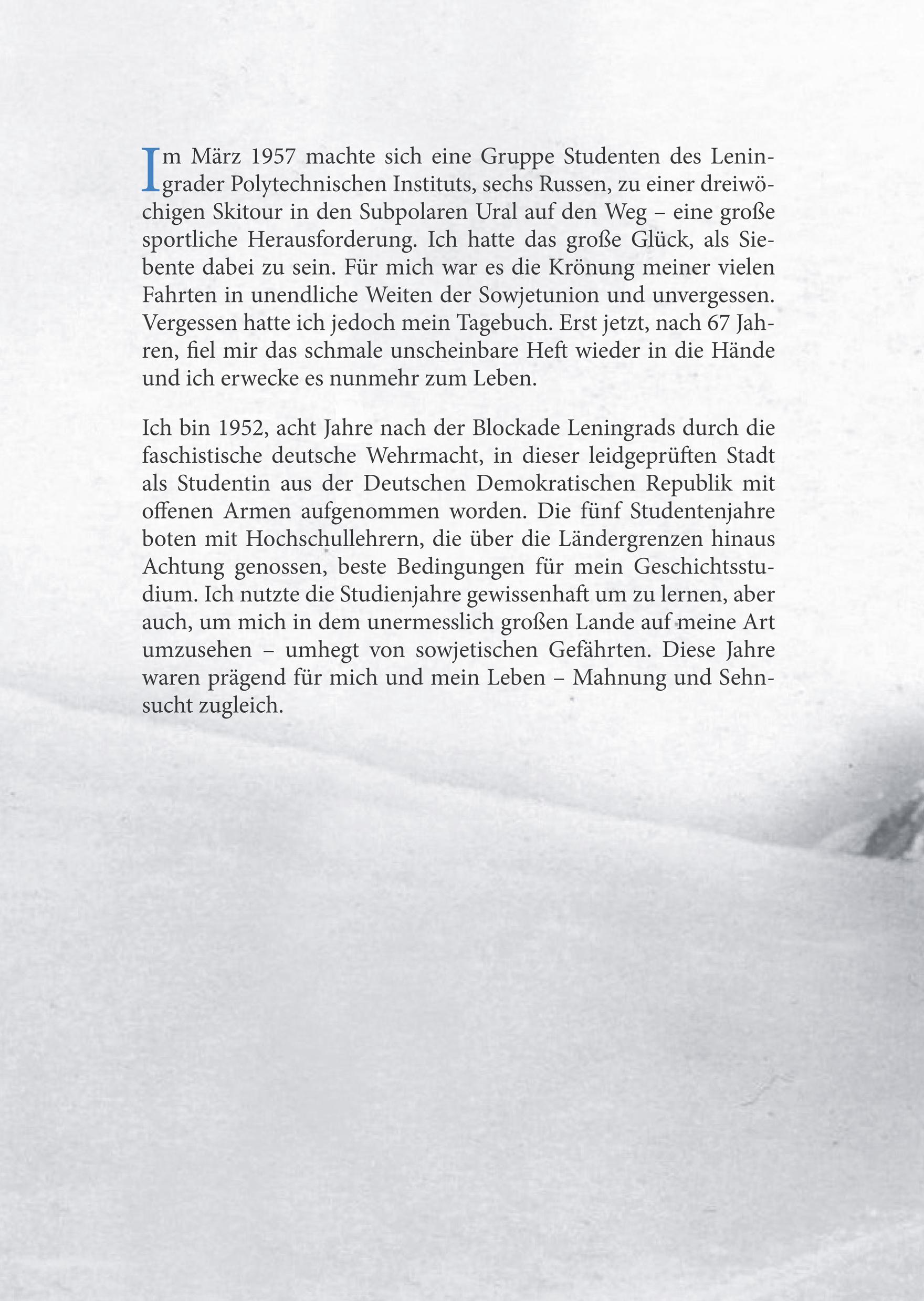 Rückseitencover Tagebuch eines Ski-Pochods im Subpolaren Ural 1957