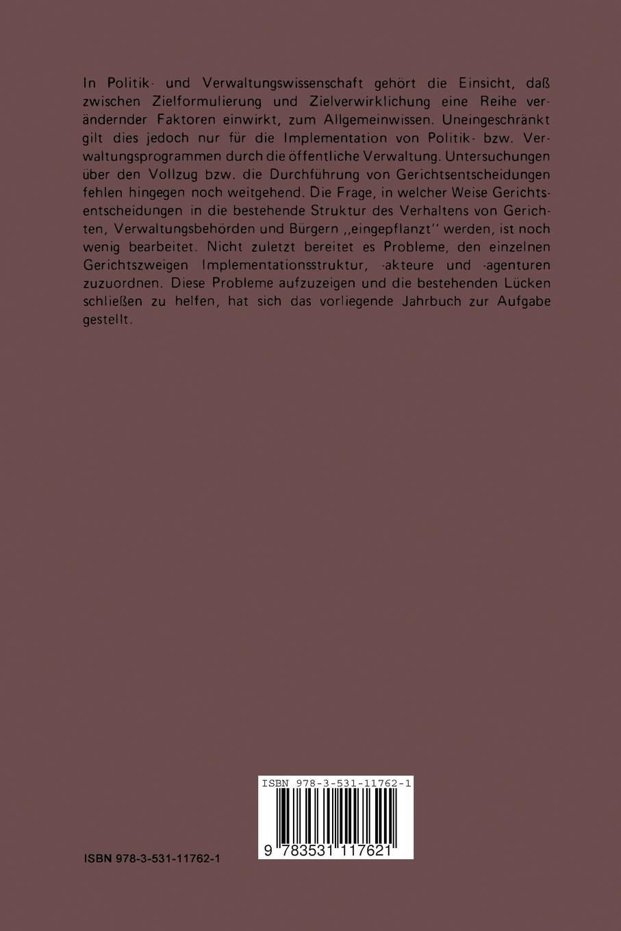 Rückseitencover Implementation von Gerichtsentscheidungen