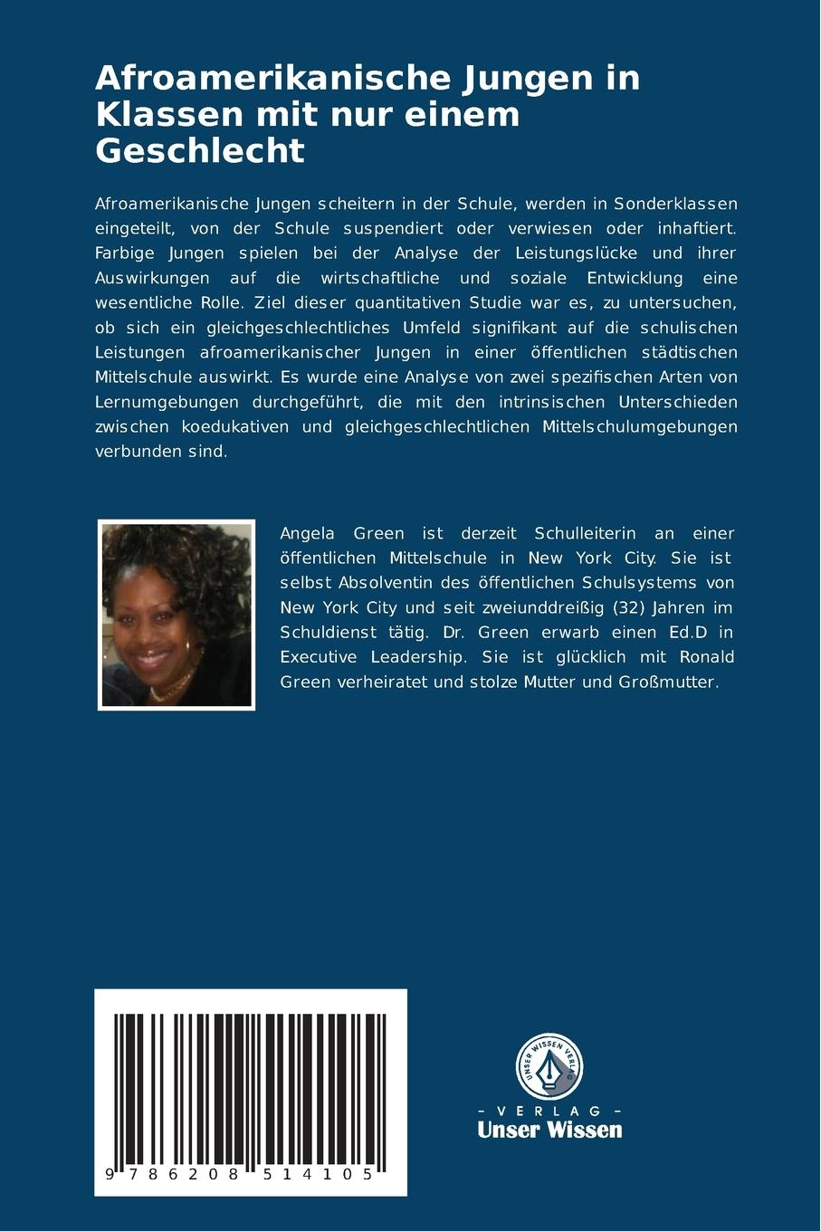 Rückseitencover Afroamerikanische Jungen in Klassen mit nur einem Geschlecht