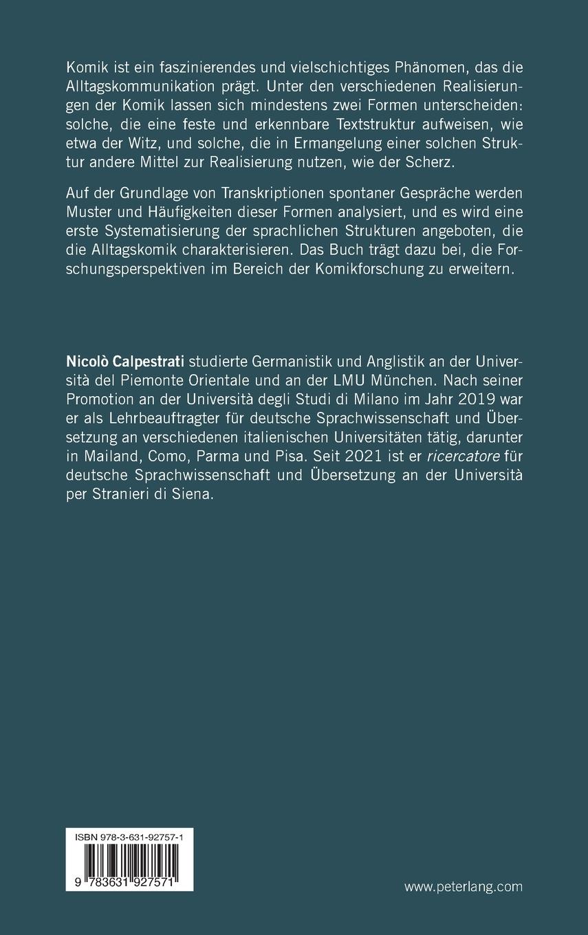 Rückseitencover Sprachstrukturen der Komik im gesprochenen Alltagsdeutsch