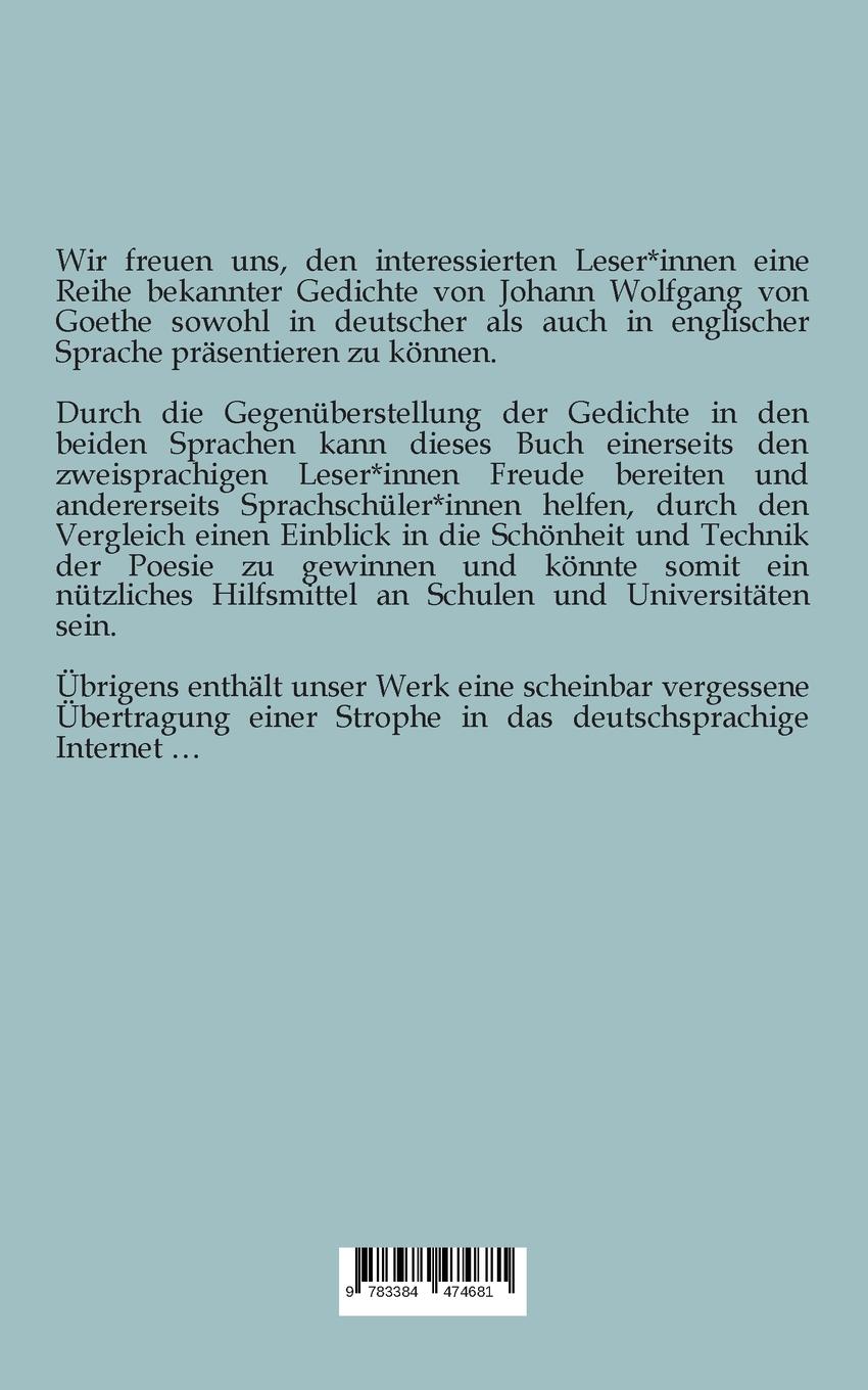 Rückseitencover Johann Wolfgang von Goethe - Hier bin ich frei, hier darf ich's sein / Here am I free, here do I belong