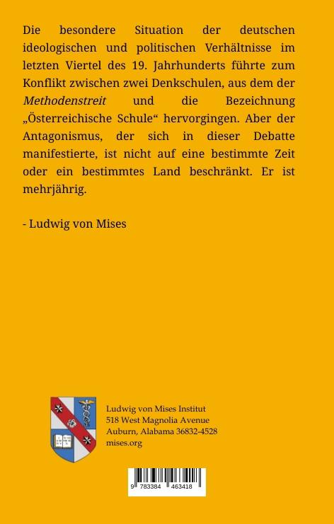 Rückseitencover Der historische Rahmen der österreichischen Schule der Nationalökonomie