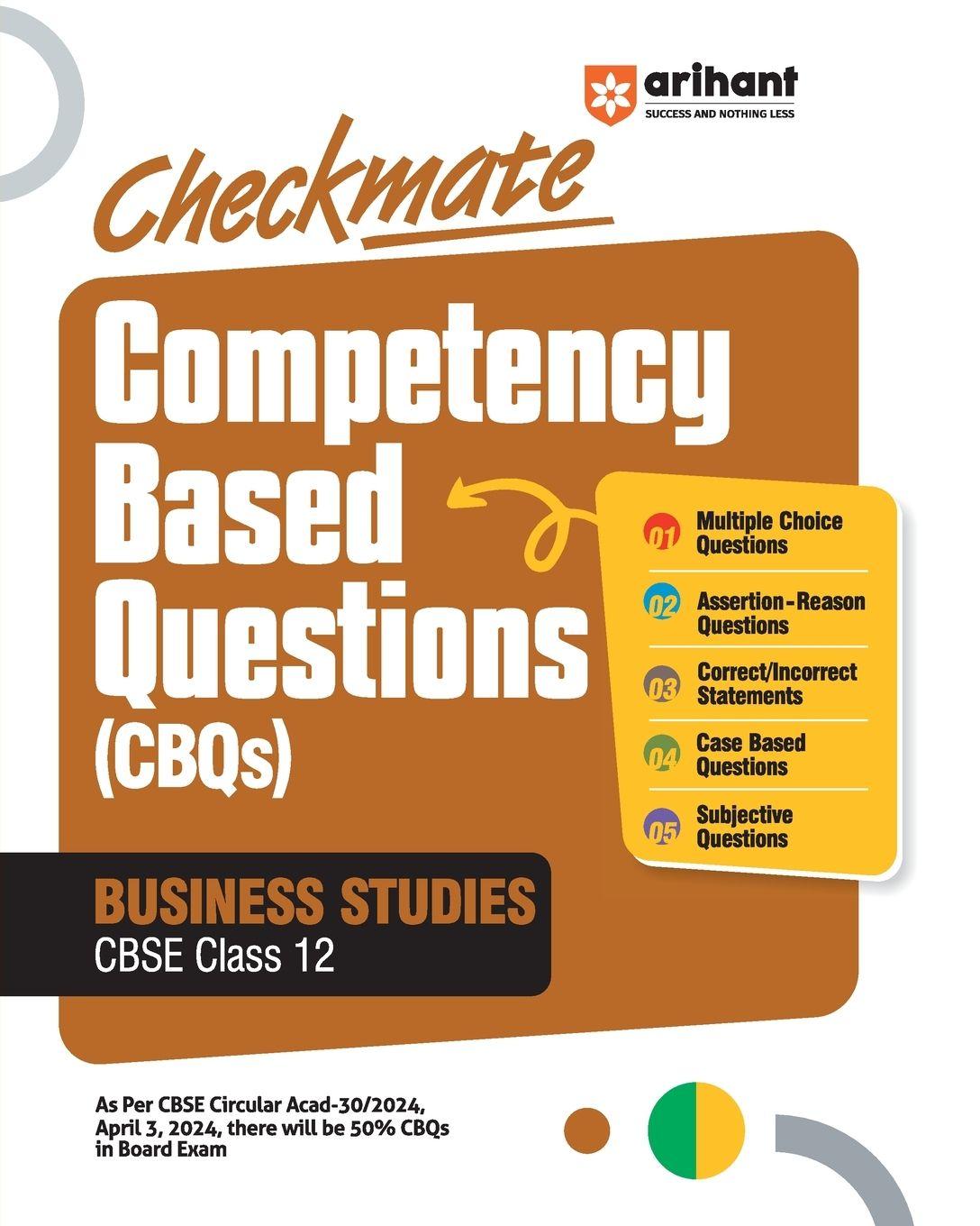 Vorderes Coverbild Checkmate CBQs Business Studies 12th