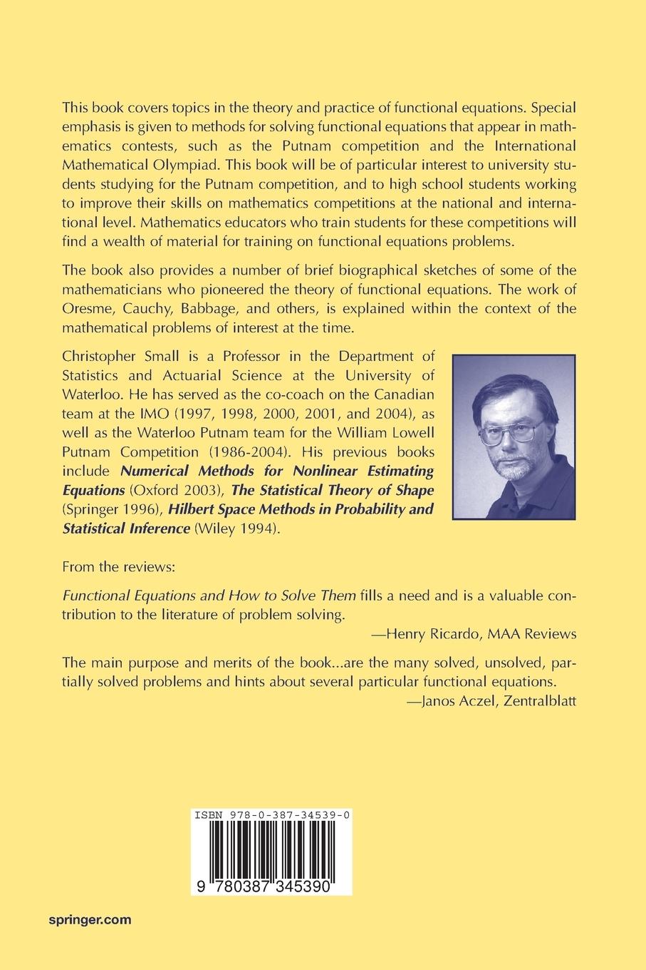 Rückseitencover Functional Equations and How to Solve Them