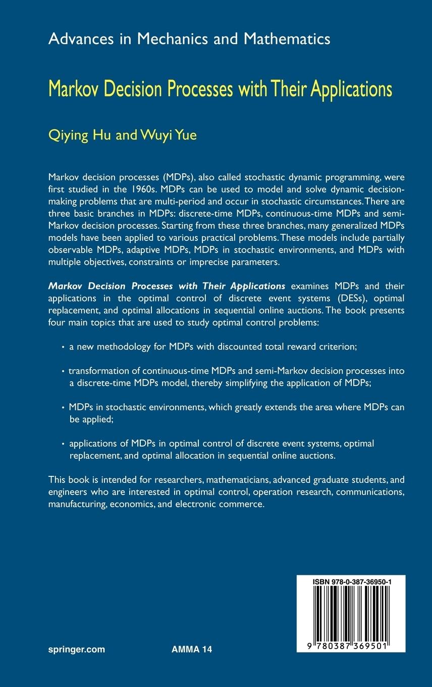 Rückseitencover Markov Decision Processes with Their Applications