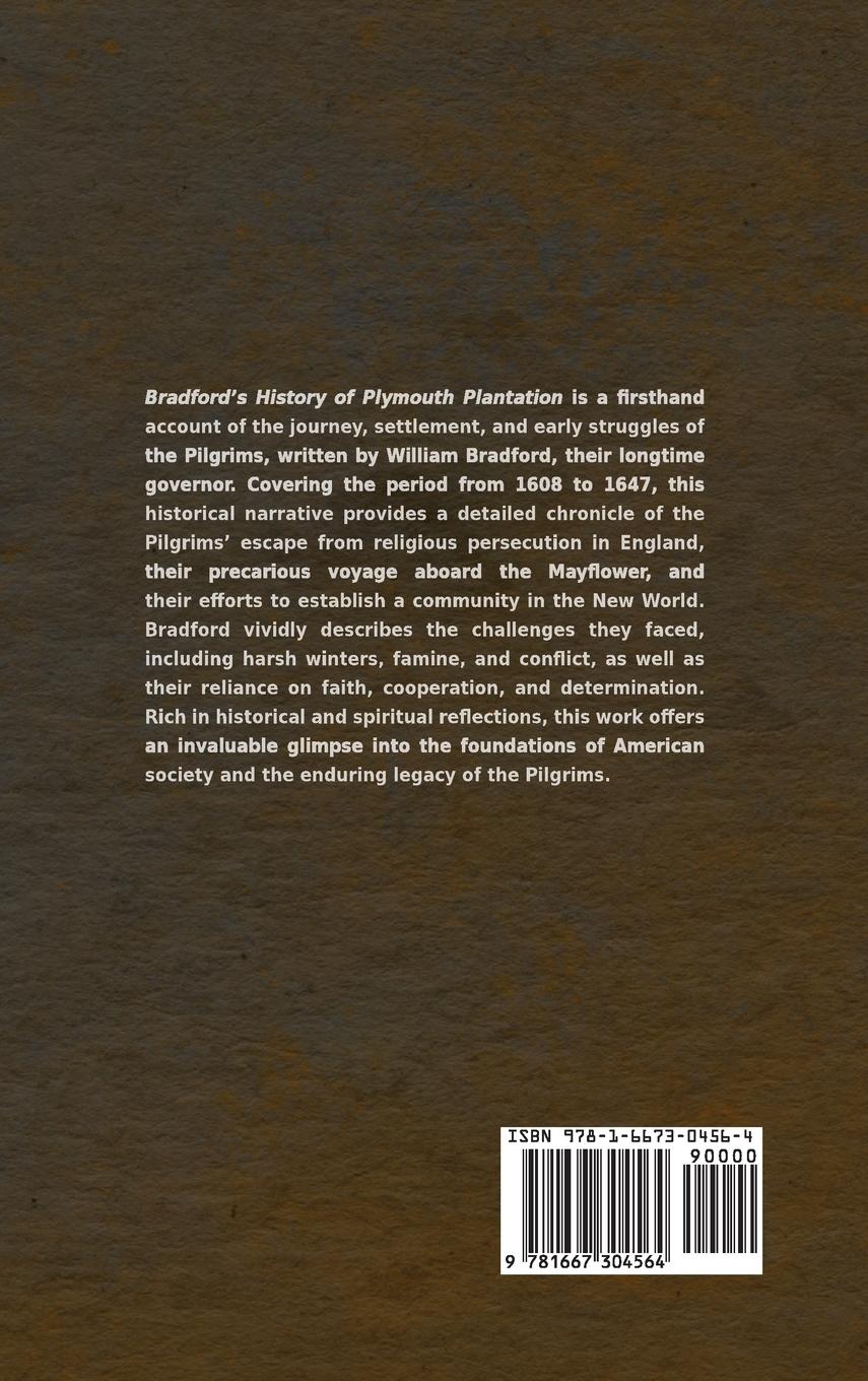 Rückseitencover Bradford's History of Plymouth Plantation