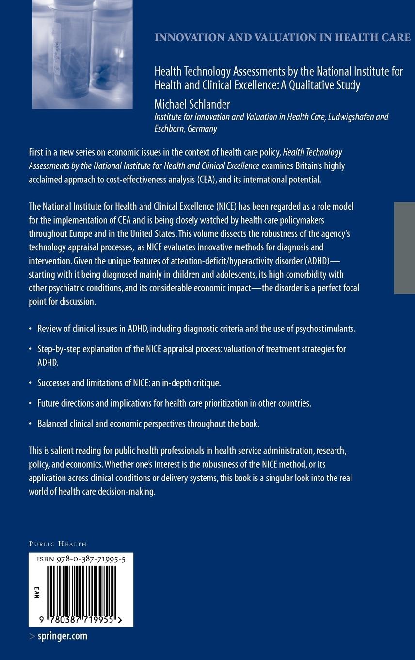 Rückseitencover Health Technology Assessments by the National Institute for Health and Clinical Excellence
