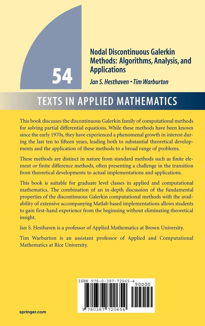 Rückseitencover Nodal Discontinuous Galerkin Methods
