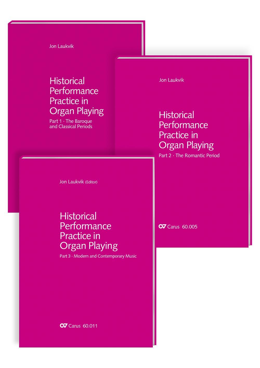 Vorderes Coverbild Historical Performance Practice in Organ Playing. Vol. 1-3 + sheet music volume