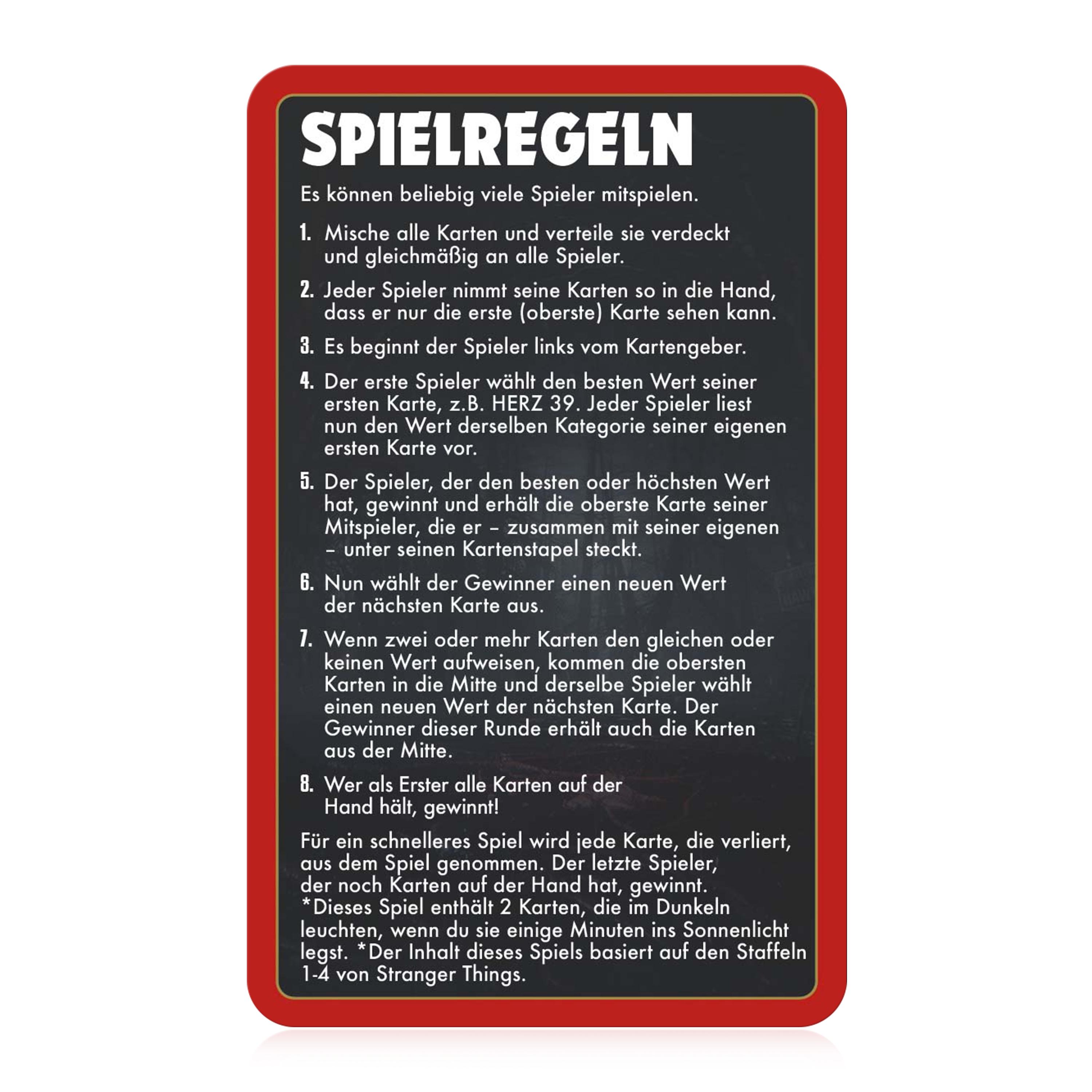 Beispielinhalt (Bild) Top Trumps Collectables Stranger Things