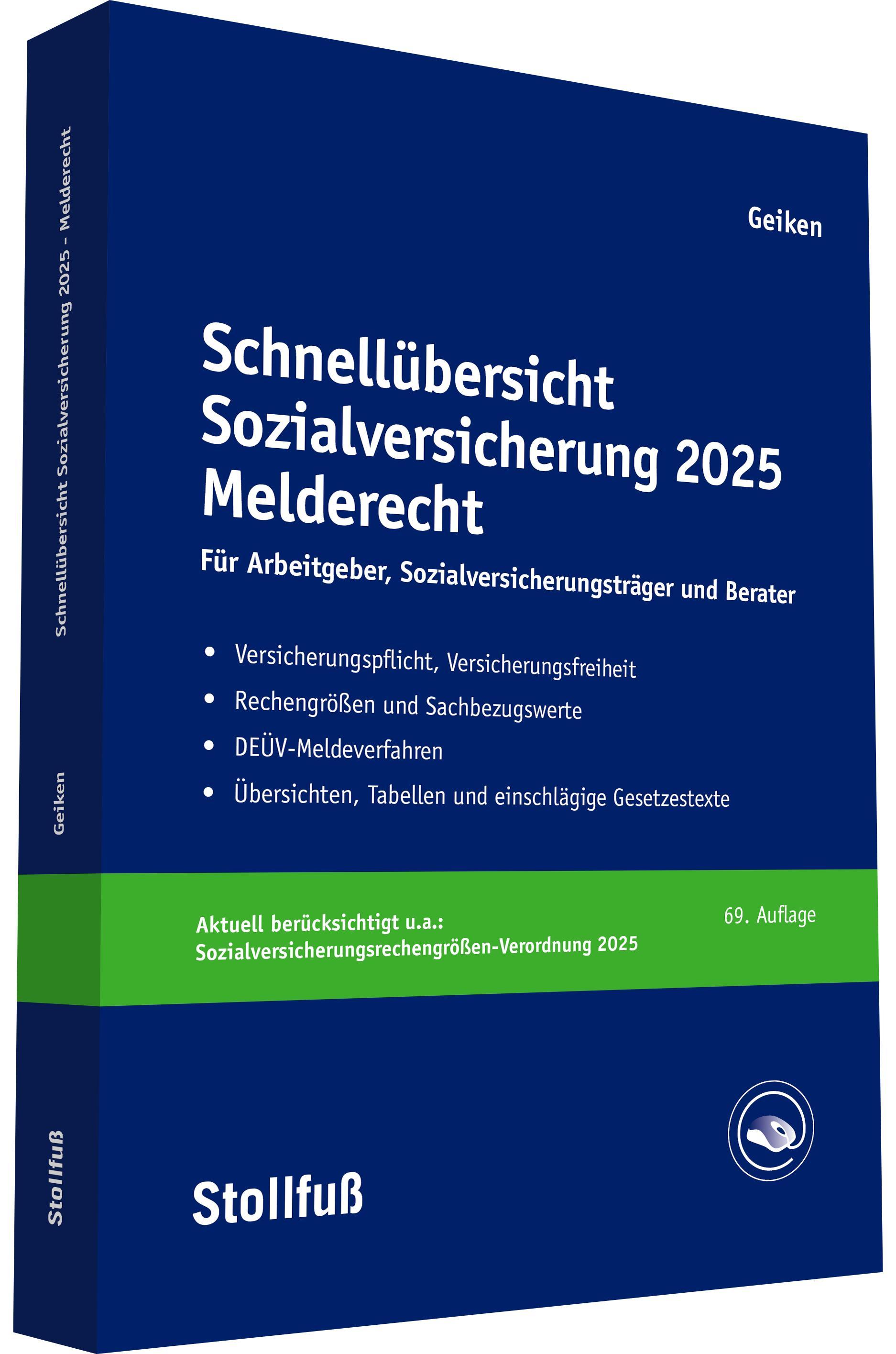 Vorderes Coverbild Schnellübersicht Sozialversicherung 2025 Melderecht