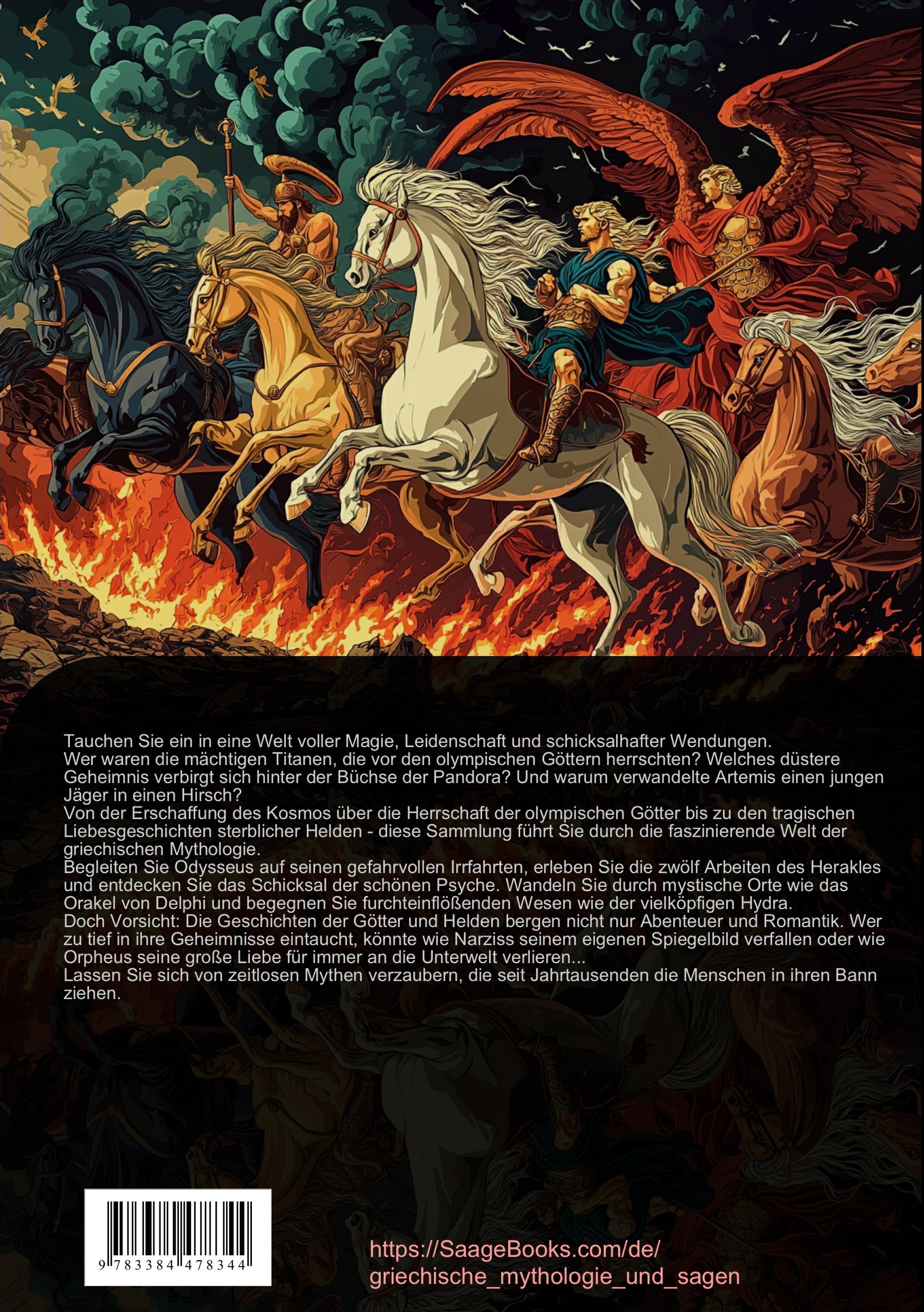 Rückseitencover Griechische Mythen und Sagen: Die Welt der Götter, Helden und Fabelwesen