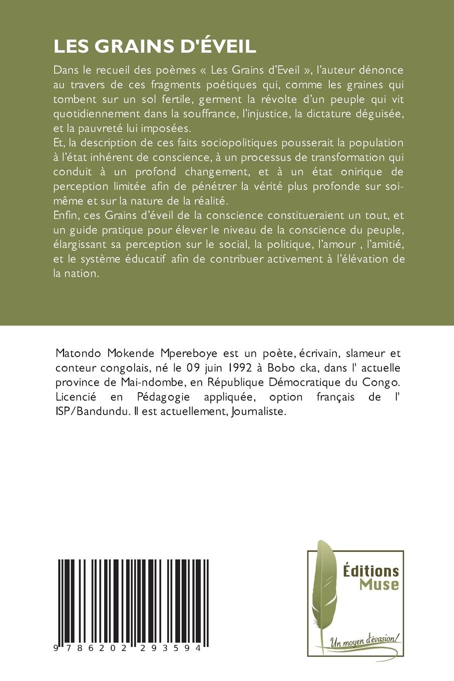 Rückseitencover LES GRAINS D'ÉVEIL