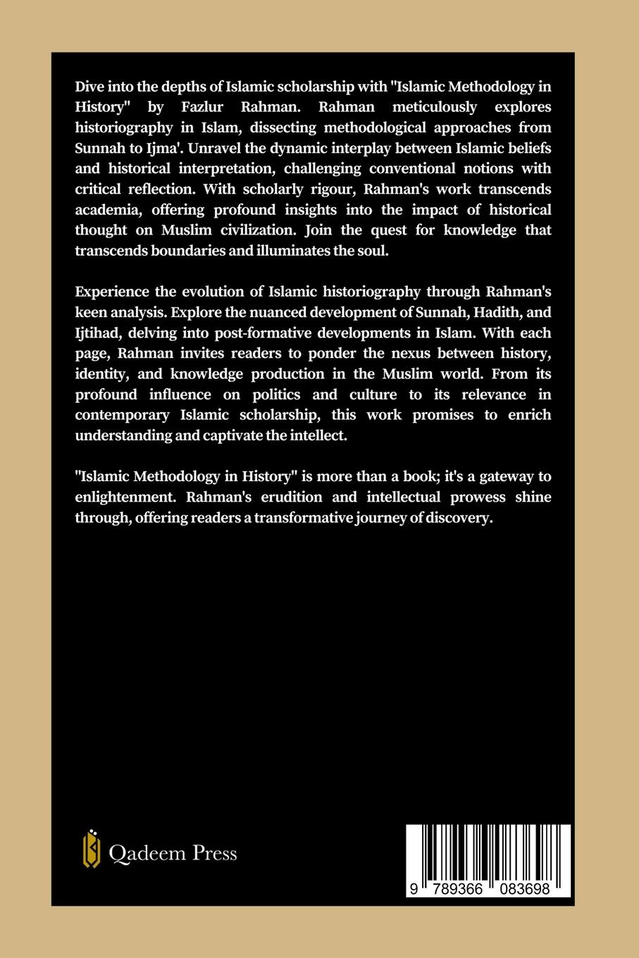 Rückseitencover Islamic Methodology in History