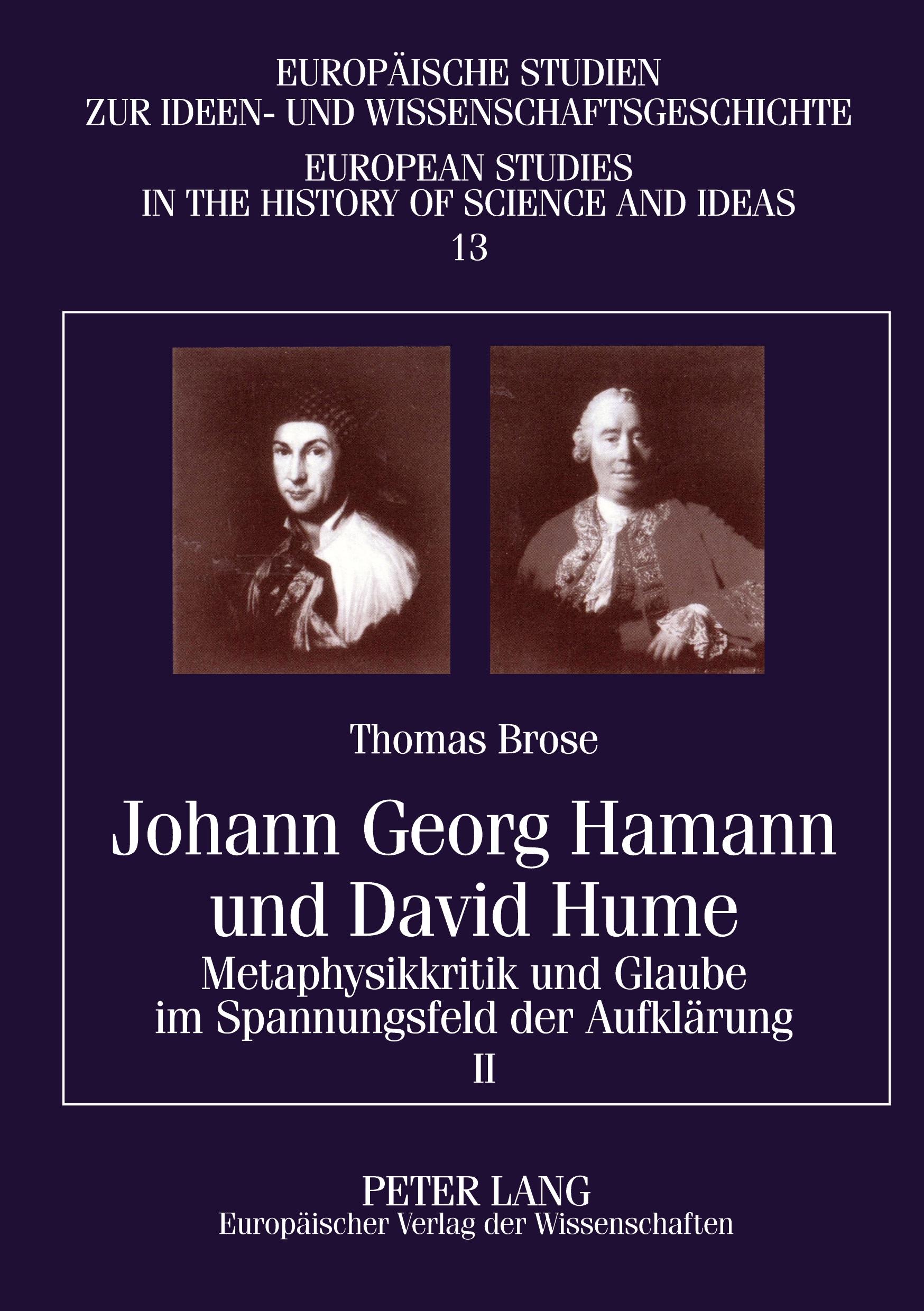 Vorderes Coverbild Johann Georg Hamann und David Hume